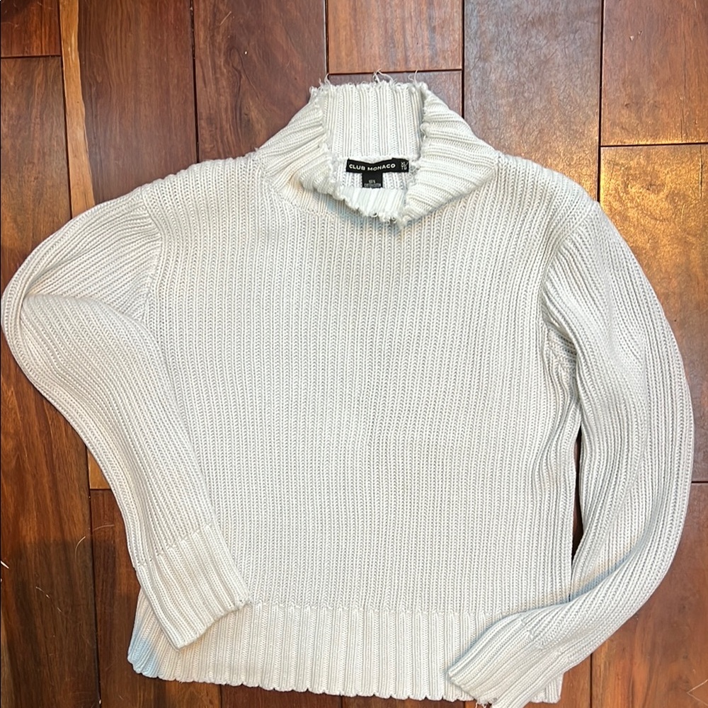Club Monaco Cream Cowl Neck Sweater